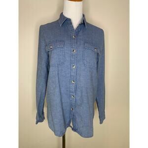 BDG Denim Chambray Soft Button Up Shirt Sz Medium